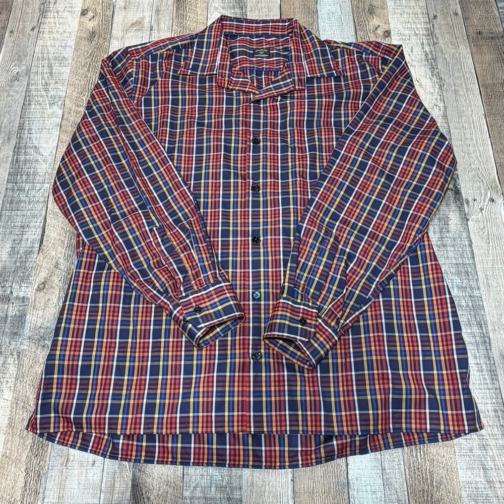 Maus & Hoffman Solemare Shirt Mens XL Multicolor Plaid Designer Made In Italy